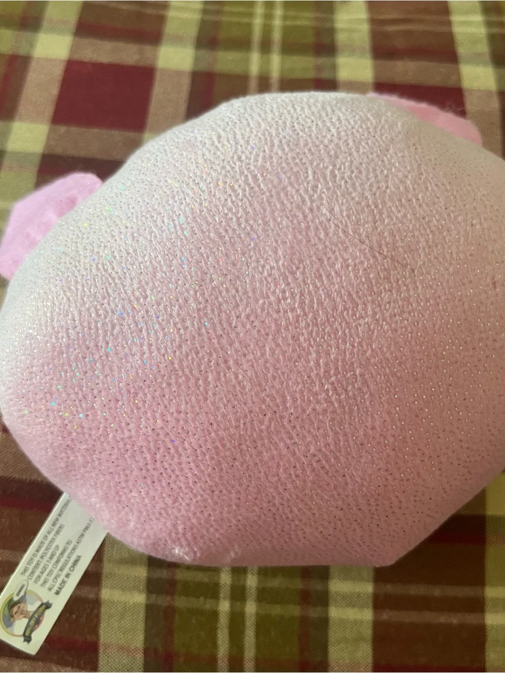 Pink Sparkle Angry Face Cat Plush